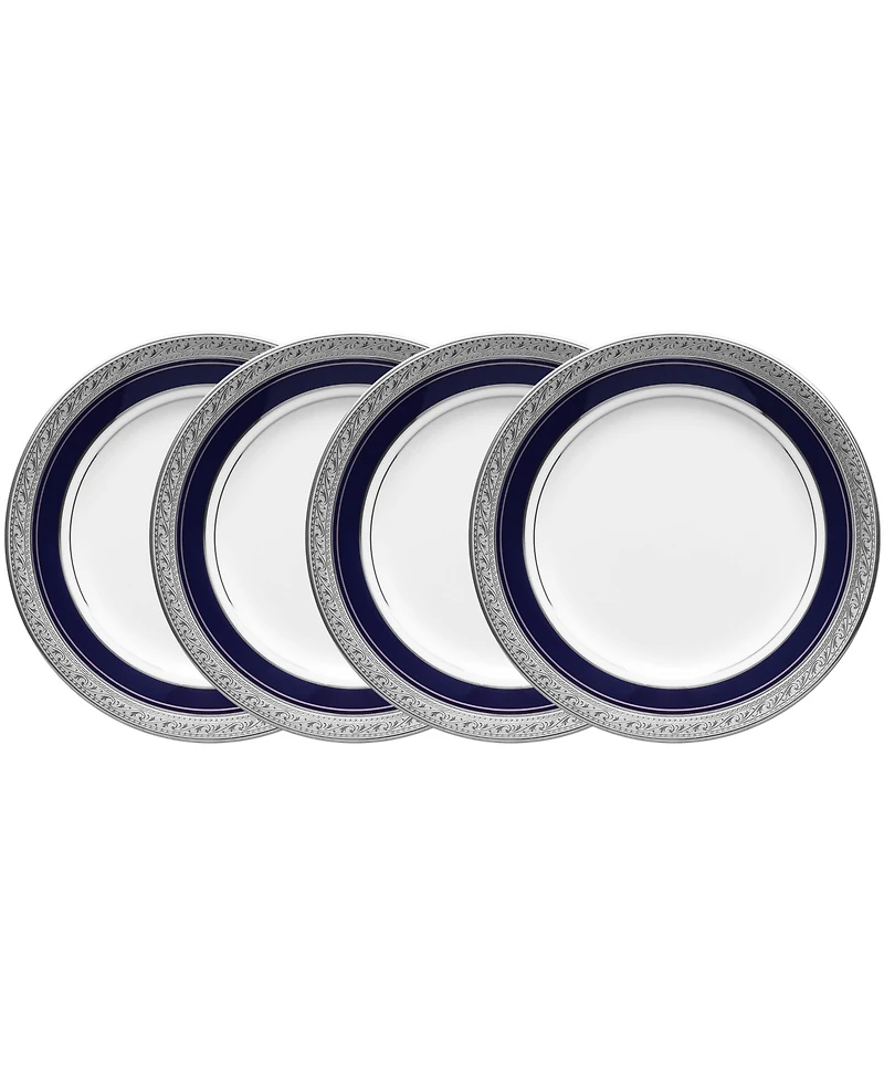 Noritake Crestwood Cobalt Platinum Set of 4Bread & Butter/Appetizer Plates, Service For 4