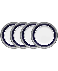 Noritake Crestwood Cobalt Platinum Set of 4Bread & Butter/Appetizer Plates, Service For 4
