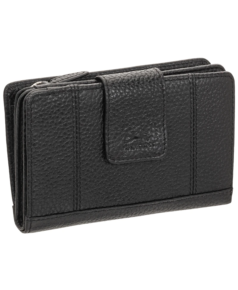Mancini Women's Pebbled Collection Rfid Secure Clutch Wallet