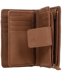 Mancini Women's Pebbled Collection Rfid Secure Clutch Wallet