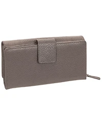Mancini Women's Pebbled Collection Rfid Secure Mini Clutch Wallet