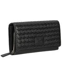 Mancini Women's Basket Weave Collection Rfid Secure Clutch Wallet