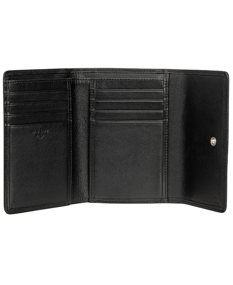 Mancini Women's Basket Weave Collection Rfid Secure Mini Clutch Wallet