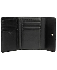Mancini Women's Basket Weave Collection Rfid Secure Mini Clutch Wallet