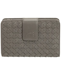 Mancini Women's Basket Weave Collection Rfid Secure Mini Clutch Wallet