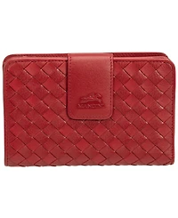 Mancini Women's Basket Weave Collection Rfid Secure Mini Clutch Wallet