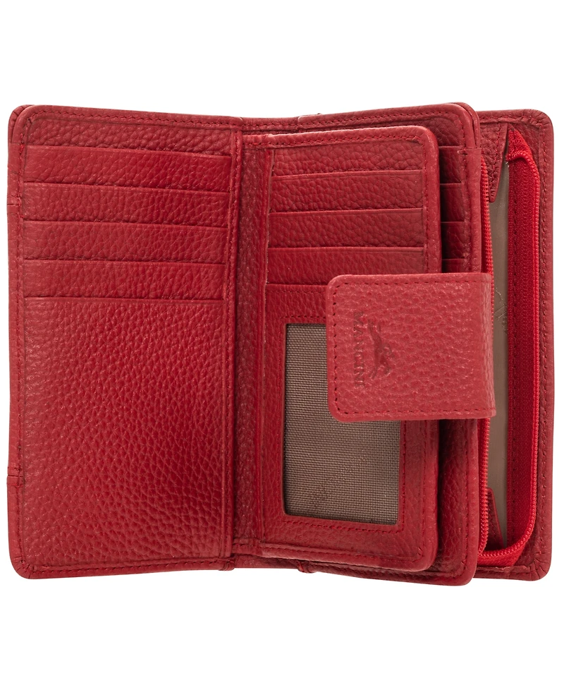 Mancini Women's Pebbled Collection Rfid Secure Clutch Wallet