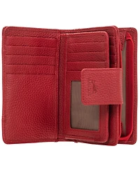 Mancini Women's Pebbled Collection Rfid Secure Clutch Wallet