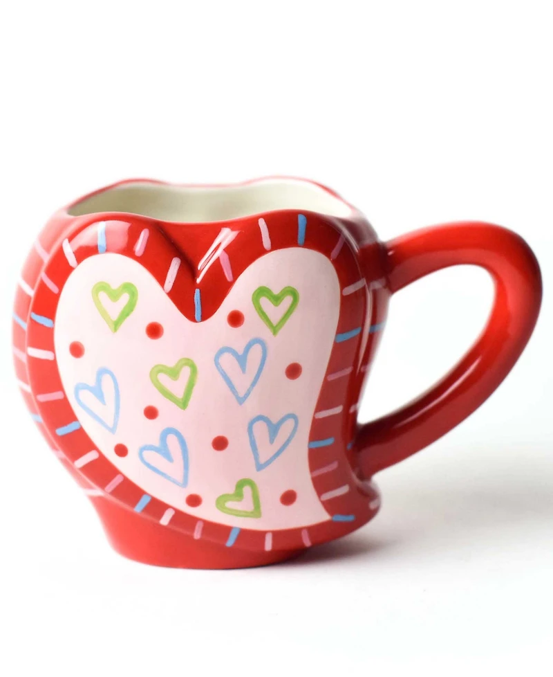 Happy Everything by Laura Johnson Heart Shaped Mug 16 oz