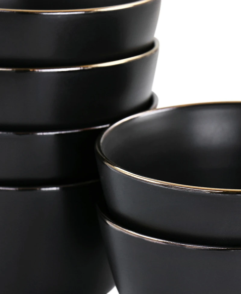 Elama Mateo Gold-Tone Cereal Bowls, Set of 6