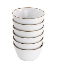 Elama Alejandro Gold-Tone Cereal Bowls, Set of 6