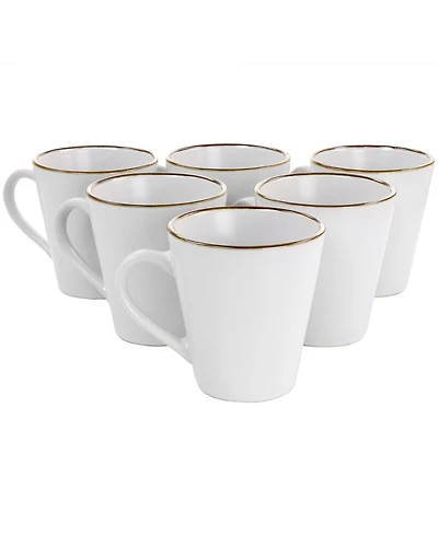 Elama Alejandro Gold-Tone Mugs, Set of 6