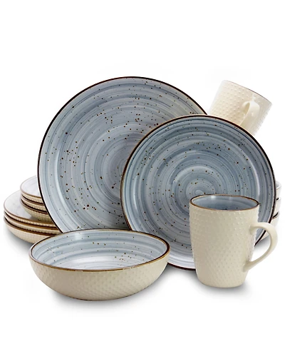 Elama Yeva Swirl 16 Pc. Dinnerware Set, Service for 4