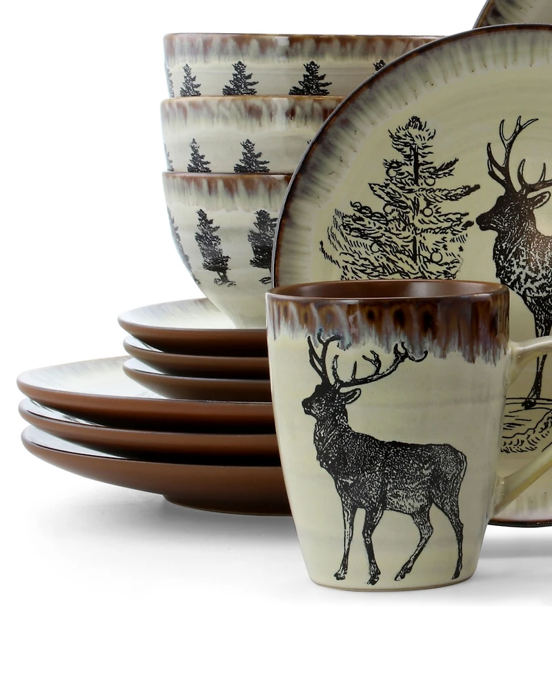 Elama Wild Nature 16 Pc. Dinnerware, Service for 4