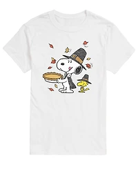 Airwaves Men's Short Sleeve Peanuts Snoopy Pilgrim T-shirt