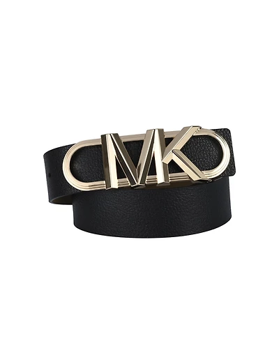 Michael Kors Women's Leather Waist Belt with Logo Buckle