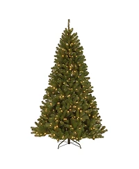 National Tree Company 7.5' Power Connect North Valley Spruce Tree with Light Parade Led Lights