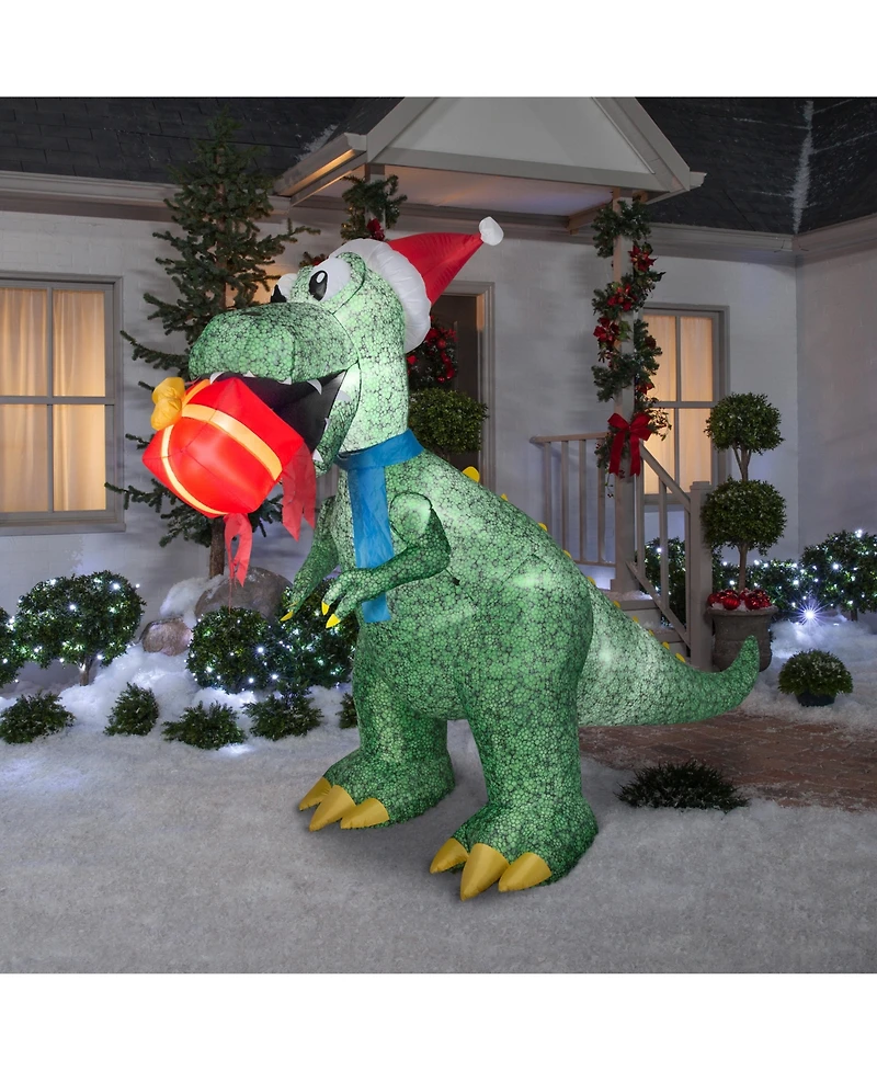 National Tree Company 9' Inflatable Tyrannosaurus Rex with Gift