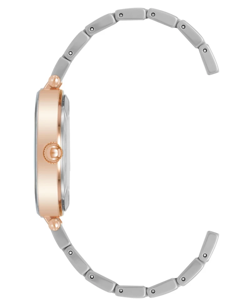 Anne Klein Women's Three-Hand Quartz Taupe Ceramic Link Bracelet Watch, 33mm