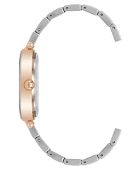 Anne Klein Women's Three-Hand Quartz Taupe Ceramic Link Bracelet Watch, 33mm