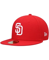 Men's New Era Red San Diego Padres Logo White 59FIFTY Fitted Hat