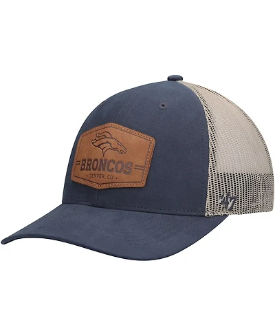 Men's '47 Navy, Natural Denver Broncos Rawhide Trucker Adjustable Hat