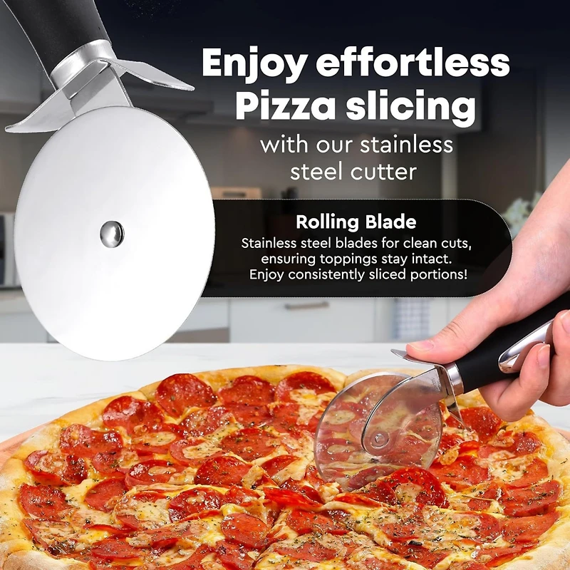 Zulay Kitchen Premium Stainless Steel Large Pizza Cutter Wheel