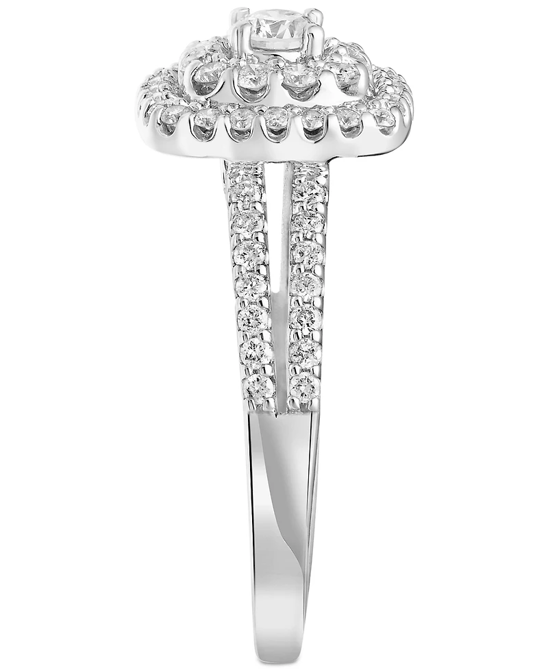 Diamond Double Halo Engagement Ring (3/4 ct. t.w.) in 14k White Gold