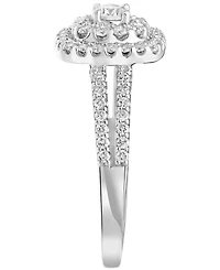 Diamond Double Halo Engagement Ring (3/4 ct. t.w.) in 14k White Gold