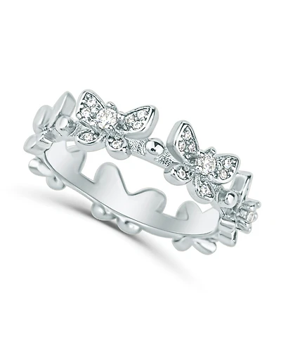And Now This Cubic Zirconia Butterfly Band Ring