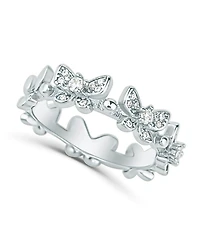 And Now This Cubic Zirconia Butterfly Band Ring