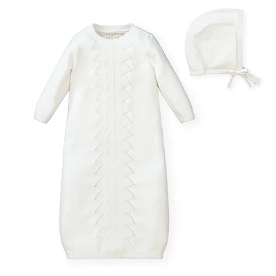 Hope & Henry Baby Boys Sweater Gown and Bonnet Set