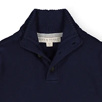 Hope & Henry Baby Boys Long Sleeve Mock Neck Button Sweater
