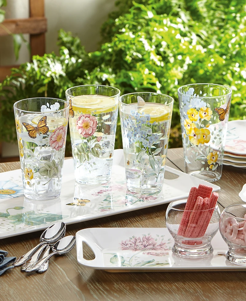 Lenox Butterfly Meadow Acrylic Highball Glasses, Set of 4