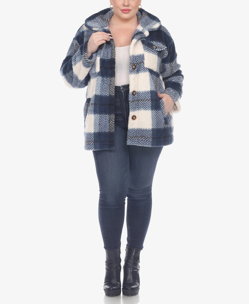 White Mark Plus Plaid Shacket Jacket