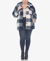 White Mark Plus Plaid Shacket Jacket