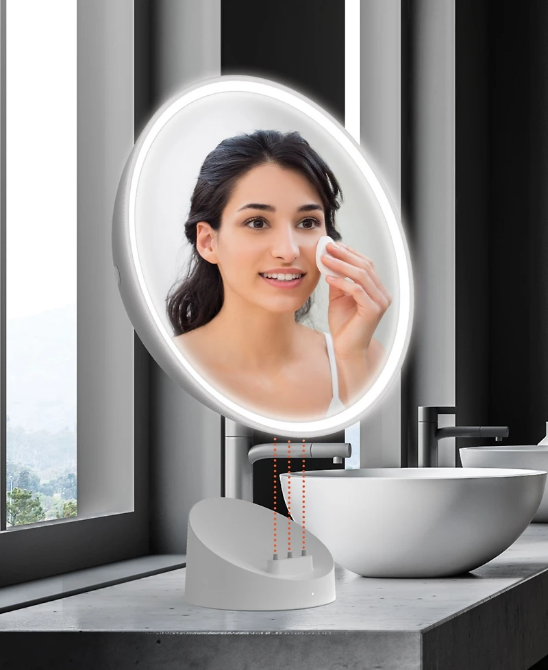 Sharper Image SpaStudio Waterproof Fogless Shower Mirror & Speaker
