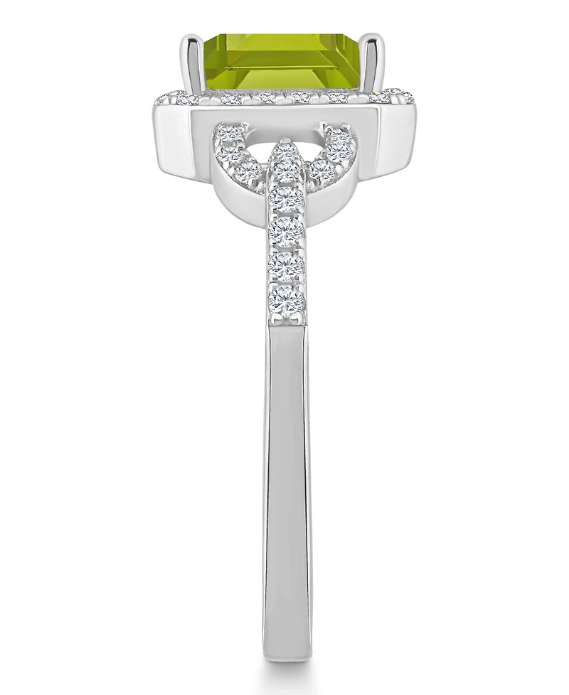 Macy's Topaz (1/3 ct. t.w.) Halo Ring Sterling Silver