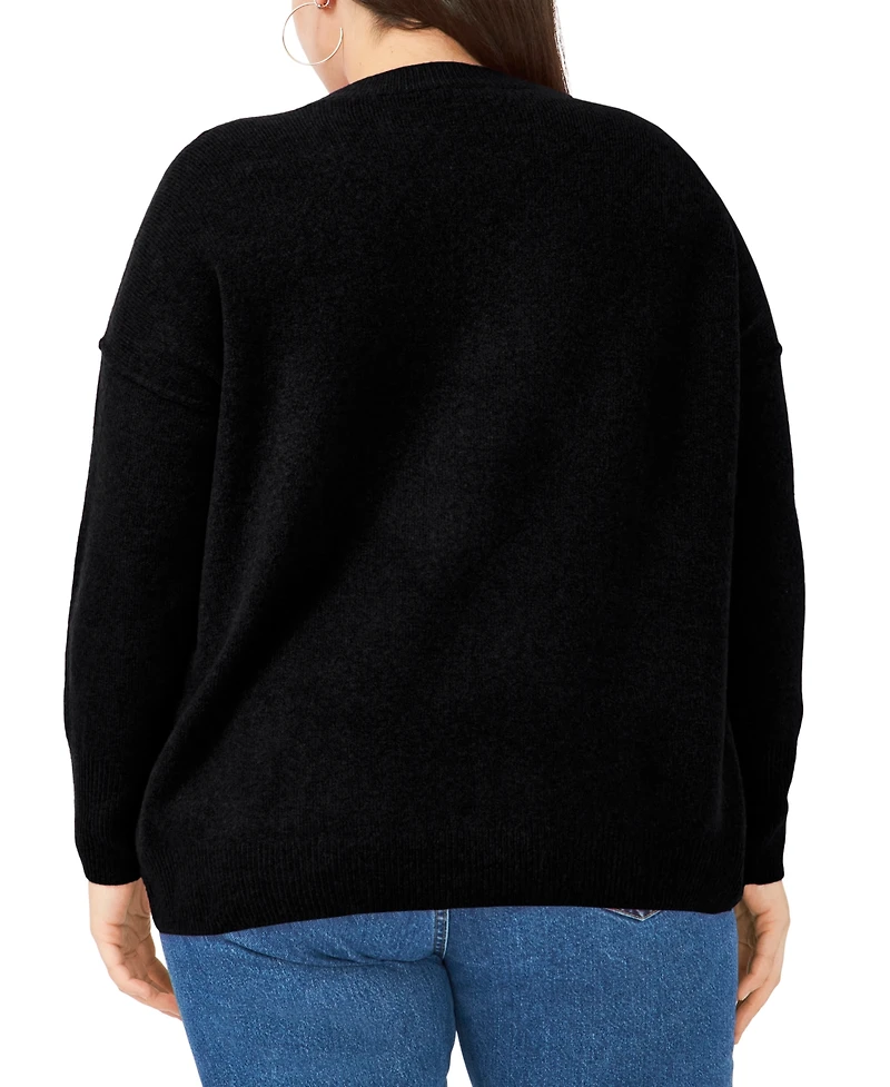 Vince Camuto Plus Cozy Long Sleeve Extend Shoulder Sweater