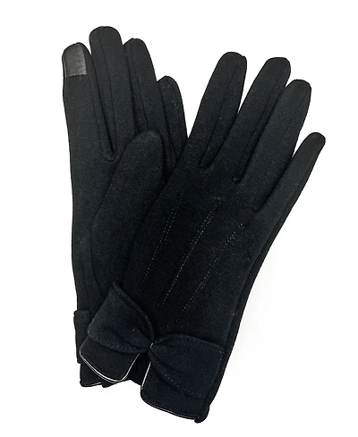 Marcus Adler Women's Bow Jersey Touchscreen Glove with Fleece lining
