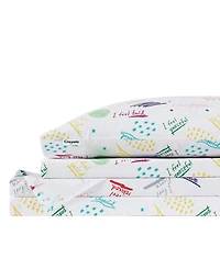 Crayola I Feel 100% Cotton Percale 4-Pc. Sheet Set, Queen