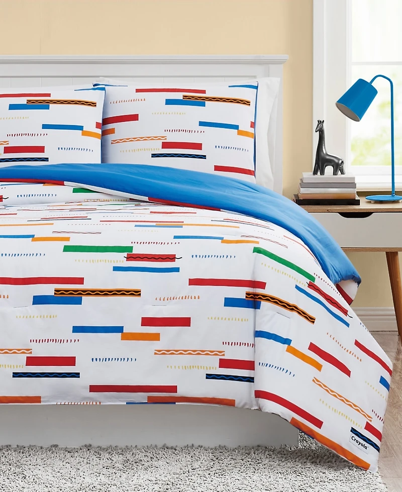 Crayola Serpentine Stripe 2 Piece Comforter Set, Twin