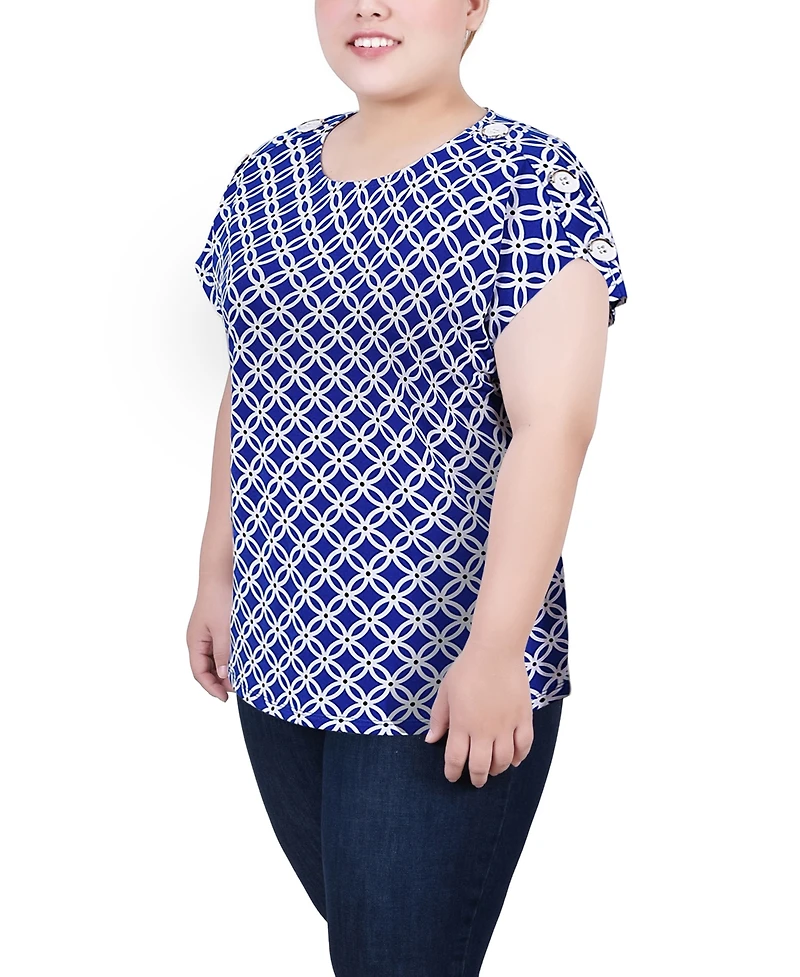 Ny Collection Plus Short Extended Sleeve Top