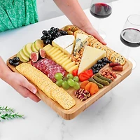 Zulay Kitchen Wooden Bamboo Cheese Board Party Set