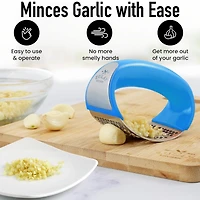 Stainless Steel Garlic Press Rocker Set - Premium Garlic Mincer Garlic Crusher with Peeler and Scraper