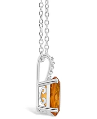 Macy's Women's Citrine (2-1/2 ct.t.w.) and Diamond Accent Pendant Necklace in Sterling Silver