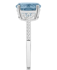 Macy's Women's Sky Blue Topaz (3-3/5 ct.t.w.) and Diamond (1/10 Ring Sterling Silver