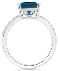 Macy's Women's London Blue Topaz (4-1/4 ct.t.w.) and Diamond (1/10 Ring Sterling Silver
