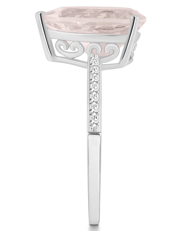Macy's Women's Rose Quartz (2-3/4 ct.t.w.) and Diamond (1/10 Ring Sterling Silver