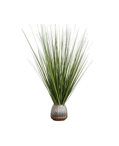 Desktop Artificial Foliage in Ribbed Ceramic Pot, 29"